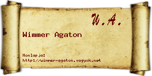 Wimmer Agaton névjegykártya